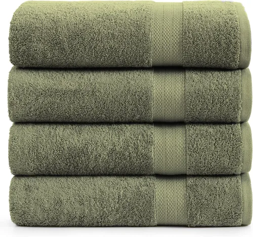 Miniatura 19 de Lane Linen Paquete de 4 toallas de baño 100 % algodón (35 x 66 pulgadas), hilado en anillo, extra grandes, secado rápido, suaves, de poca pelusa