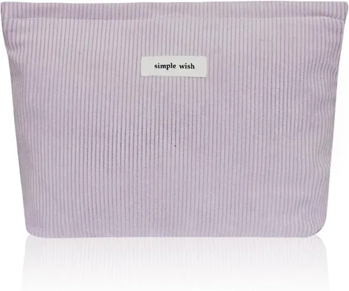 Miniatura 7 de Wudygirl Bolsa de maquillaje de lona para mujer, organizador estético de maquillaje, bolsa de maquillaje de viaje, bolsa de aseo para bolso, bolsa