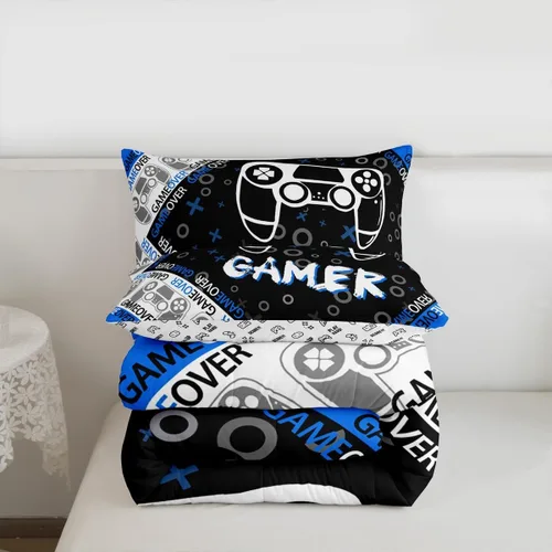 Miniatura 3 de Juego de edredón de videojuegos para niños y adolescentes, juego de ropa de cama para todas las estaciones, juego de ropa de cama
