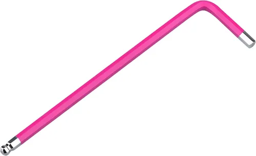 Llave Allen de llave hexagonal de extremo de bola de 0.079 in, llave hexagonal interna, herramienta de reparación de acero S2 de brazo largo en