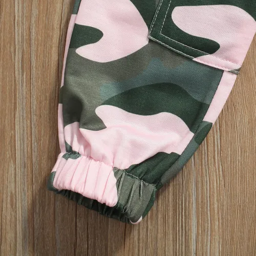 Miniatura 25 de Mandizy Conjunto de ropa de otoño para bebé niña pequeña, sudadera de manga larga con estampado de letras bendecidas, pantalones de camuflaje