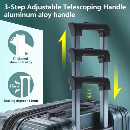 Miniatura 4 de TydeCkare Equipaje expandible Hardside, Verde oscuro