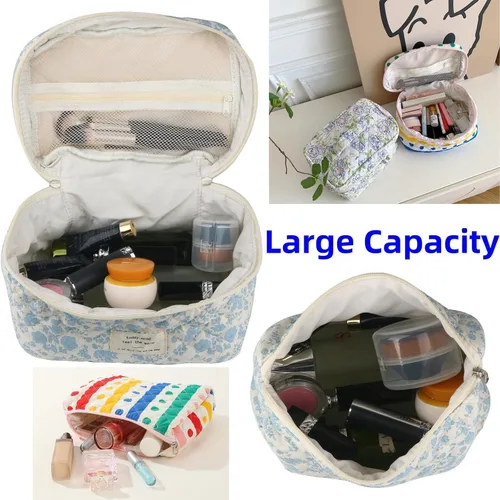 Miniatura 4 de Bolsa de Maquillaje Fcteap para Viaje, Esenciales de Viaje, Bolsa de Cosméticos Acolchada, Organizador de Artículos de Aseo, Inserción