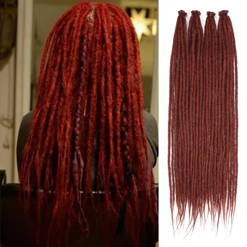 Miniatura 10 de Kraler - Extensiones de rastas de 22 pulgadas con 40 hebras, trenzadas a mano, estilo reggae, de color blanco perla, sintéticas, de 0,6 cm de ancho
