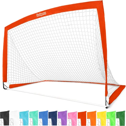GoSports - Arcos de fútbol portátiles para niños, 13 opciones de color, elige 4 x 3 pies o 6 x 4 pies, redes desplegables de tono de equipo para Rojo