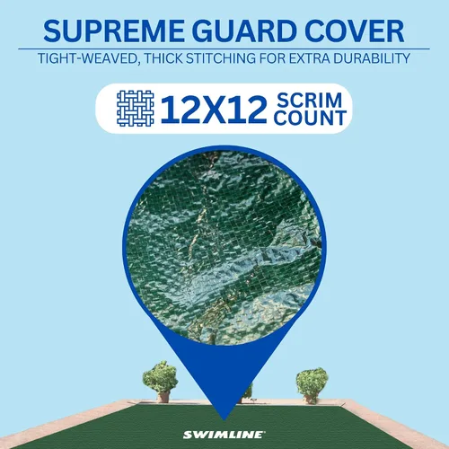 Miniatura 4 de Swimline Hydrotools Supreme Guard - Cubierta de invierno de 23 x 41 pies, de color verde/negro y con fundas para tubos de agua, para piscinas