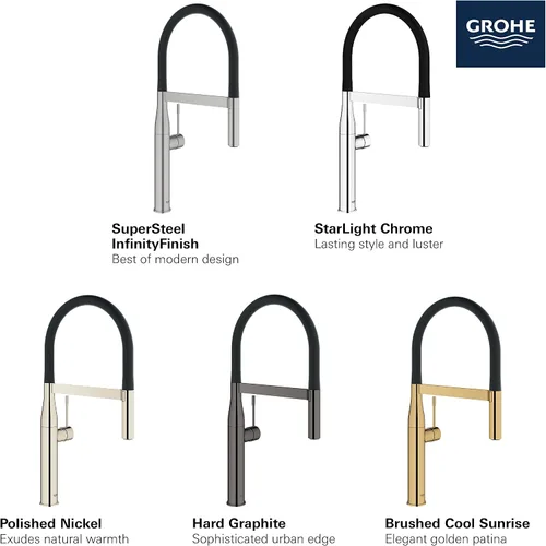 Miniatura 6 de Grohe 30295BE0 Essence - Grifo de cocina profesional de un solo mango, níquel pulido