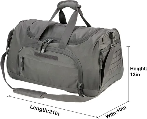 Miniatura 2 de HYKING Bolsa de gimnasio para mujeres y hombres, bolsa táctica militar para fin de semana, entrenamiento, ligera, impermeable, deportiva, bolsillo