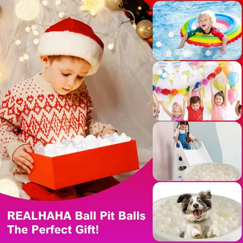 Miniatura 6 de Pelotas de Corral de Bolas Realhaha 50 100 200 500, Formas de Estrella para Bebés Niños Parque Infantil Bolas de Plástico para Bebés Piscina