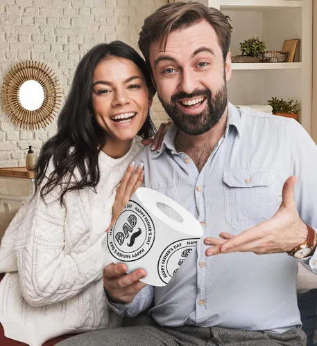 Miniatura 6 de Printed TP Rollo de papel higiénico impreso con diseño de bigote para el día del padre, divertido regalo de broma, regalos lindos para papá, marido