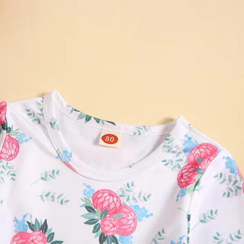 Miniatura 4 de Aruzig Conjunto de ropa con camisa y pantalones florales para niñas pequeñas