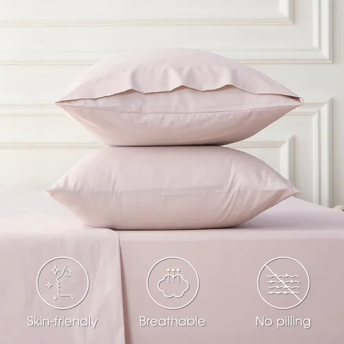 Miniatura 6 de Juego de sábanas HYPREST de bolsillo extra profundo tamaño Queen, se adapta a colchones de 18"-24" de profundidad - Juego de sábanas Queen 100% Rosa