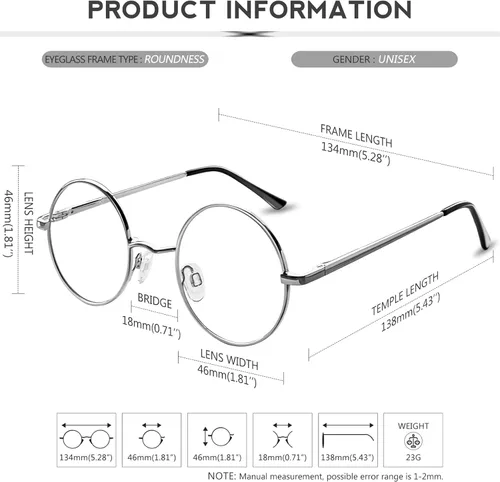 Miniatura 17 de KANASTAL Gafas de sol redondas polarizadas para mujeres y hombres, estilo hippie con protección UV400