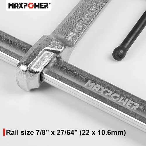 Miniatura 8 de MAXPOWER Abrazadera en F resistente de 12 pulgadas x 4-3/4 pulgadas de garganta (300 x 120mm de garganta), paquete de 4