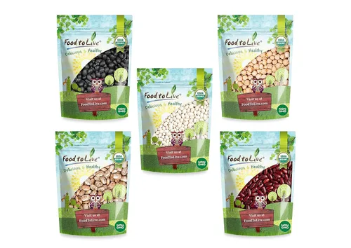 Miniatura 3 de Food to Live Frijoles orgánicos en una caja de regalo: un paquete variado de frijoles pintos, frijoles rojos oscuros, frijoles negros, frijoles