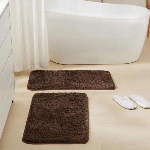 Miniatura 20 de TECHMILLY Alfombras Corredoras de Baño Super Suaves Peludas, Alfombras de Baño de Microfibra Gruesas Antideslizantes Absorbentes, Tapete de Baño