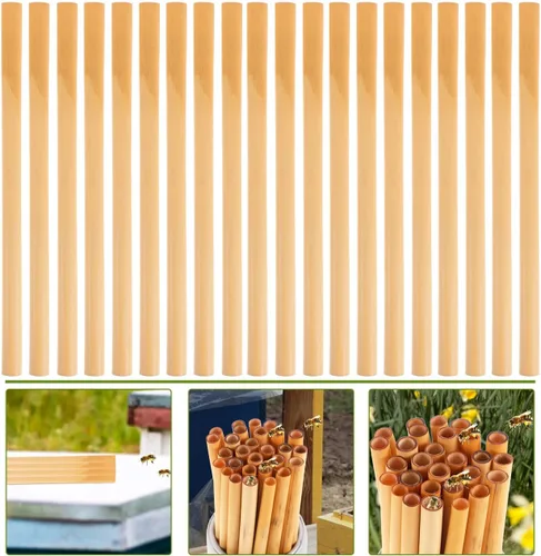 Miniatura 8 de COHEALI Mason Bee Tubes - Paquete de 50 tubos de anidación de varillas naturales de 7.87 pulgadas para casa de abejas, solitario de 0.276-0.354 in