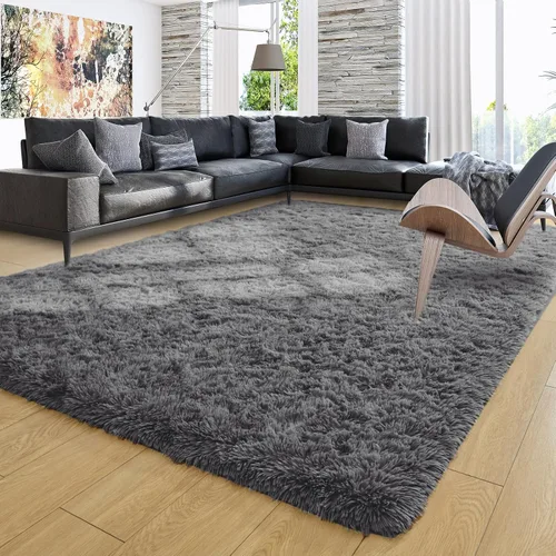 Miniatura 35 de Ompaa Alfombra esponjosa, alfombra mullida súper suave para dormitorio, sala de estar, alfombra grande de felpa de 6 x 9 pies, alfombra de pelo