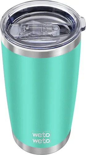 Miniatura 40 de WETOWETO - Vaso de viaje con aislamiento de 20 onzas, de acero inoxidable, con doble pared, a prueba de fugas, taza de café con revestimiento