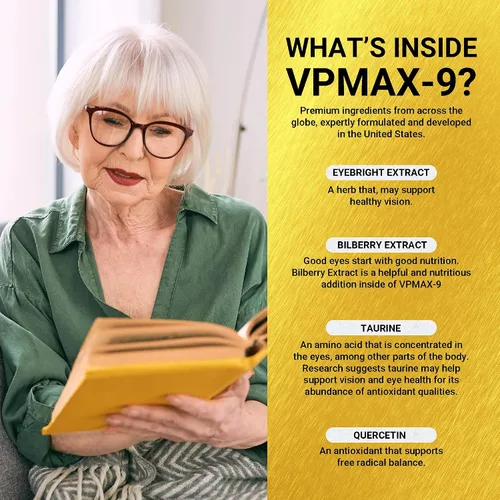 Miniatura 4 de Golden After 50 VpMax-9 - Suplemento antioxidante y cuidado de la vista con vitaminas oculares, luteína, licopeno y extracto de arándano - 60