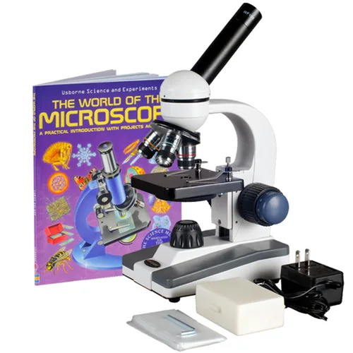 Miniatura 9 de AmScope - Juego de microscopio monocular compuesto para estudiantes 40X-1000X + Kit de preparación de diapositivas + Tarjetas de experimentos
