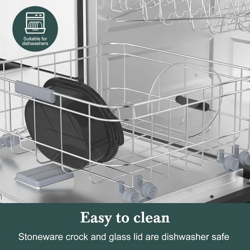 Miniatura 7 de Olla de Cocción Lenta Programable de 6 Cuartos con Recipiente Antiadherente Saludable Extraíble - Pequeño Electrodoméstico de Cocina para Cenas