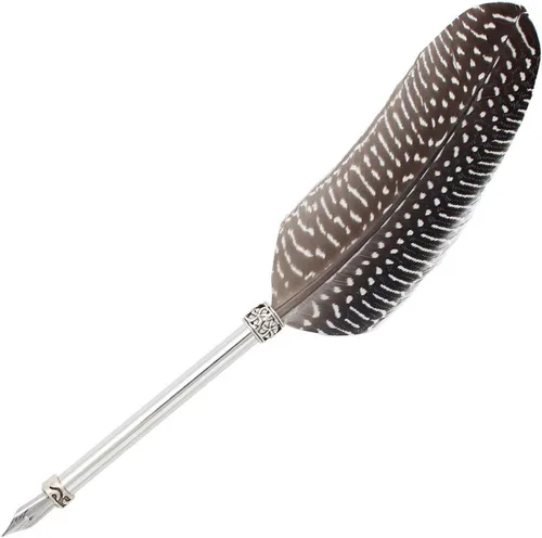 Miniatura 11 de Gullor Pluma de pluma vintage, pluma de inmersión de plumas naturales con caja de regalo, negro y marrón