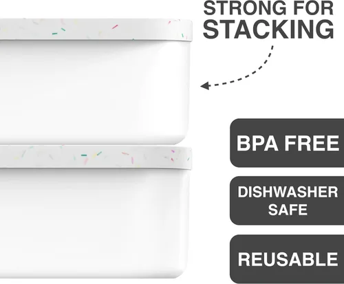 Miniatura 5 de BALCI, Recipiente para helado, 2 cuartos, perfecto almacenamiento reutilizable en congelador para recipientes de helado casero para sorbete, yogur