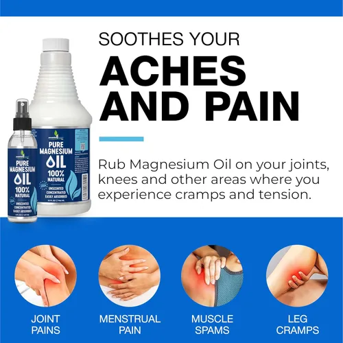 Miniatura 2 de Espray de aceite de magnesio puro 32oz - Espray tópico de magnesio de fuerza extra para dormir - Menos picazón - Menos escozor - 100% aceite natural
