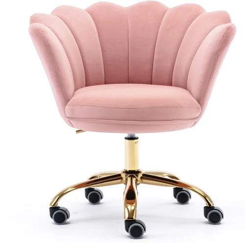Miniatura 14 de Silla moderna de oficina en casa, silla de escritorio con ruedas, silla giratoria de tocador, silla de maquillaje, sillas de altura ajustable