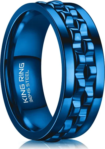 Miniatura 16 de King Ring Anillos giratorios de engranajes de 0.315 pulgadas – Anillos para ansiedad ultra pulidos para hombres y mujeres – Diseñado en Estados