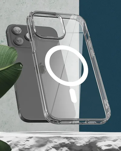 Miniatura 4 de ENCASED Funda magnética para iPhone 14 Pro, compatible con MagSafe, con protector de pantalla (transparente cristalino)