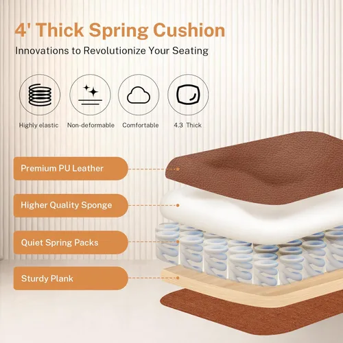 Miniatura 7 de Silla de oficina con brazos abatibles, silla de oficina ejecutiva de cuero ergonómica con soporte lumbar, reposacabezas ajustable, silla
