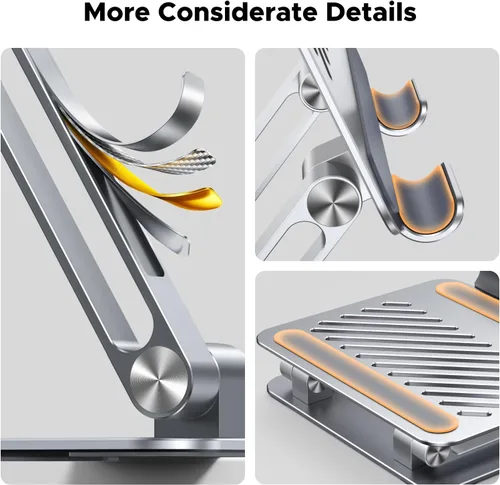 Miniatura 5 de UGREEN - Soporte para tableta para escritorio con doble varilla de aluminio, soporte ajustable de múltiples ángulos, accesorios para el hogar