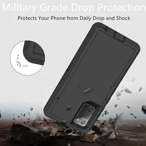 Miniatura 6 de Funda para Samsung Galaxy Note 20 (no para Note 20 Ultra), resistente funda protectora a prueba de polvo, a prueba de golpes, protección contra Negro