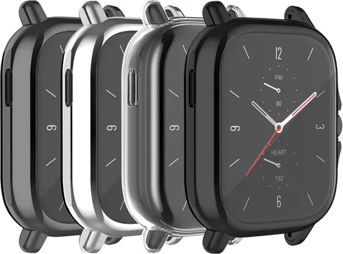 Miniatura 9 de FitTurn Funda protectora de pantalla compatible con Amazfit GTS 2/GTS3, proceso de chapado completo, color metal, TPU, a prueba de golpes, carcasa