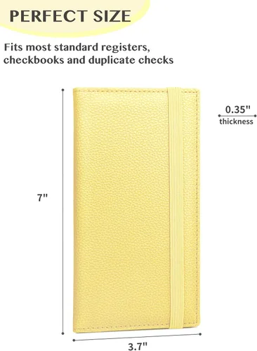 Miniatura 3 de Zreal Funda para chequera con función de bloqueo RFID para hombres y mujeres, Amarillo, Elegante
