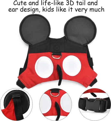 Miniatura 5 de Cinturón antipérdidas para niño pequeño con minicorrea de seguridad para niños y niñas, Rojo