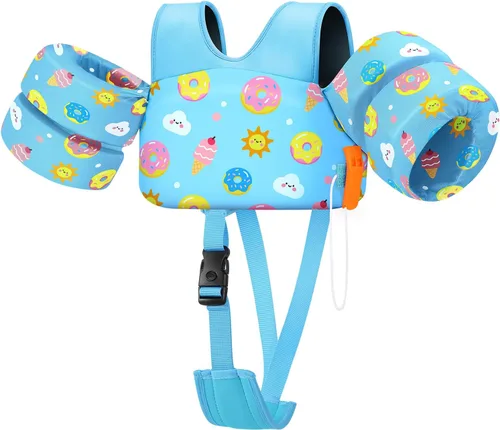 Miniatura 12 de HeySplash Swim Vest for Kids, Toddler Pool Floaties 10-20-30-50-66 Lbs, Baby Arm Floaties with Adjustable Strap, Swim Jacket Water Wing Arm Band