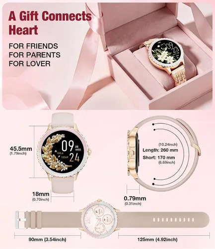 Miniatura 9 de LIGE Relojes inteligentes para mujer (respuesta Bluetooth/Hacer llamadas), reloj inteligente con pantalla de 1.27 pulgadas, batería de 300 mAh