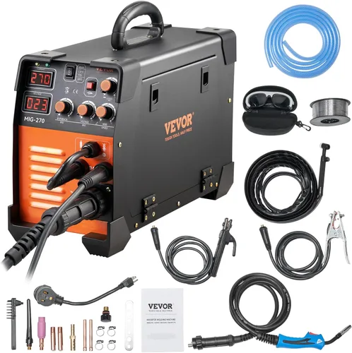 VEVOR Soldadora MIG, máquina de soldar 3 en 1 de 270 amperios, soldadora MIG Lift TIG de arco de 110 220V, soldadora TIG portátil con elevador ARC