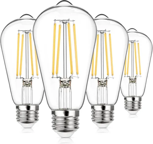 MAXvolador - Paquete de 4 bombillas LED Edison con diseño vintage, intensidad regulable, equivalentes a 60 W, 850 lúmenes, luz blanca suave 3000 K,