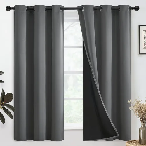 Miniatura 138 de SimpleHome - Cortinas opacas 100% para recámara, cortinas de ventana con ojales beige, con aislamiento térmico, cortinas de oscurecimiento