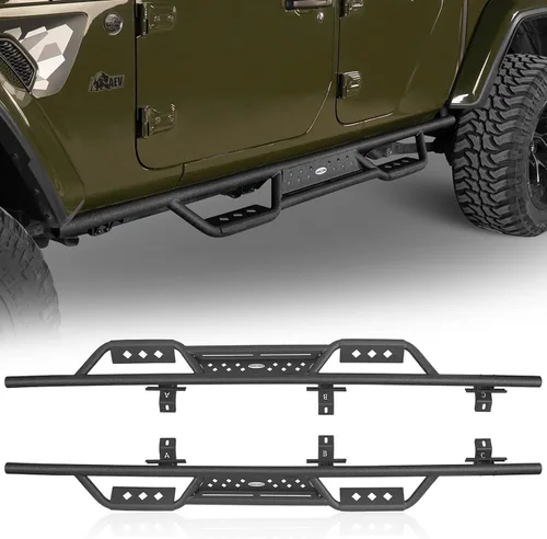 Gladiator - Estribo Nerf Bar lateral compatible con Jeep Gladiator 2020-2026 JT, accesorios todoterreno (se venden como par)