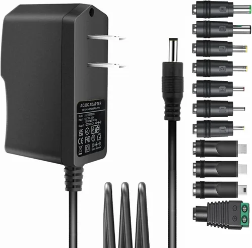 Adaptador de corriente universal 5V 2A con 11 puntas de enchufe DC Adaptador de CA a CC5V 1.5A 1A 800mA 600mA 500mA 400mA 300mA 200mA 100mA