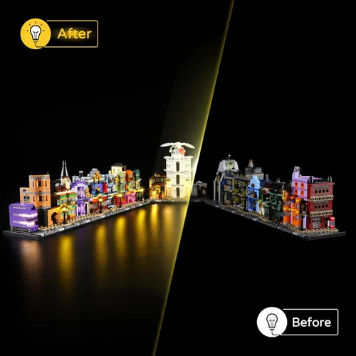 Miniatura 6 de YEABRICKS Luz LED para el modelo de bloques de construcción del Callejón Diagon de Harry Potter Tiendas de Magia 76444