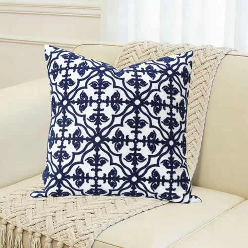 Miniatura 12 de Funda de almohada decorativa con bordado de lino rectangular Slow Cow para sofá, funda de almohada lumbar, funda de almohada para sofá, 12 x 24