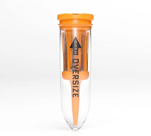 Miniatura 4 de BRUSH T - Camisetas de golf de plástico de alta calidad, color naranja, tamaño 2.4 pulgadas, diseño innovador irrompible, altura constante, regalo