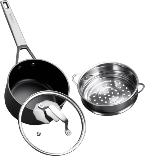 Miniatura 11 de MSMK Cacerola antiadherente de 3.5 cuartos de galón con tapa, mango que se mantiene frío, quemado también antiadherente, sin PFOA, no tóxico
