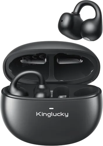 Kinglucky Auriculares con Clip Mejorados Ajuste Cómodo y Sonido Cristalino, 50H de Reproducción Auriculares Abiertos Bluetooth 5.4 Inalámbricos para